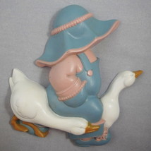 Burwood 2865-1A HOMCO Home Interiors Boy Girl Child Ducks Geese 1988 Wall Plaque - $4.85