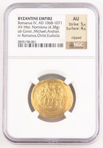 1068-1071 Byzantin Av Histamenon Nomisma Au NGC Romanus IV Christ S-1859 - $41,098.92 MXN