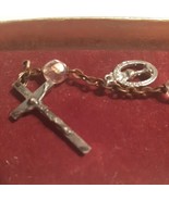 Vintage First Communion Cross Rosary Bracelet Crystal with Cross - £12.55 GBP