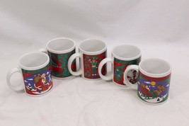 Christmas Mugs Riviera Van Meers Signature Set of 5 Xmas - £14.37 GBP