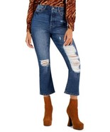 ReGeneration Juniors&#39; Ripped Cropped Kick Flare Jeans Eskimo Kisses Size 3 - $23.75
