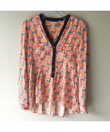 Vanessa Virginia Anthropologie Womens Tiger Honore Henley Boho Blouse To... - $47.52 CAD