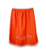 Sweet Sixties Style! Vintage Orange Cotton Blend Half Slip - White Lace ... - $49.62 CAD