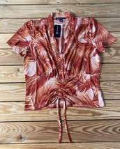 international concepts NWT $49.50 Women’s cinch front short sleeve M blouse R12 - £12.58 GBP