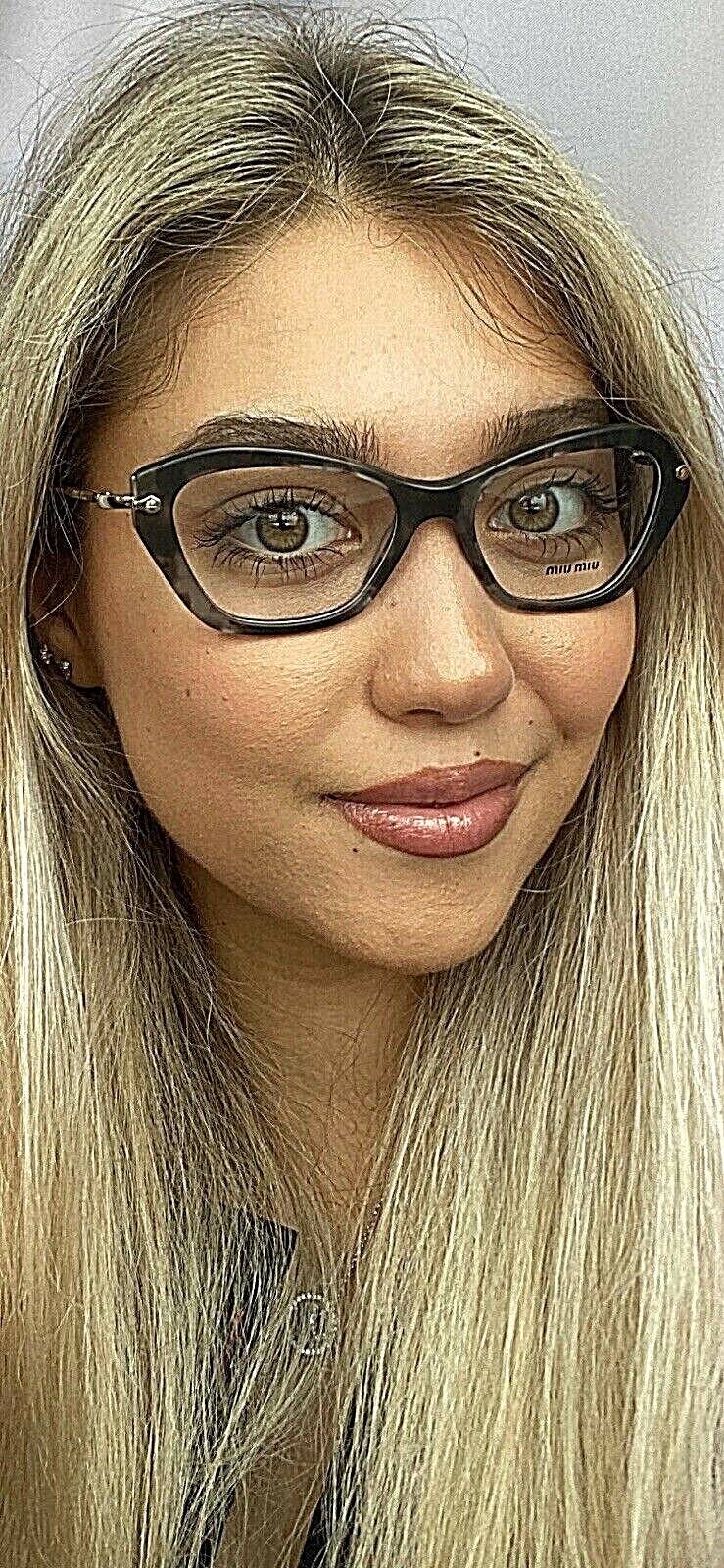 Miu Miu VMU 04L UBA-101 52mm Cat Eye Gray Turquoise Women's Eyeglasses Frame Item image 11