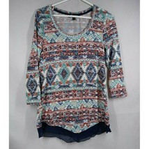 Absolutely Famous Women&#39;s Long Sleeve Blouse With Western Design Size Small - £12.87 GBP