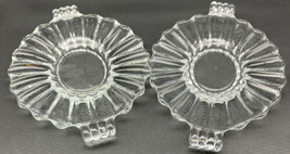 SET OF 2 Heisey 1949-57 Crystolite Crystal 2 Handle Cheese Oval Plate Bo... - $28.45