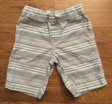 Gymboree Boys Gray Blue White Stripe Swimsuit Swim Suit Trunks Board Shorts 4T 2 - £15.89 GBP