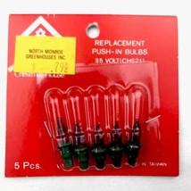 Christmas House Push-in mini lite 5 Red Replacement Light Bulbs VTG 3.5 ... - £7.86 GBP