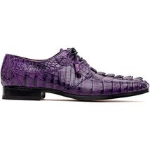 Cancun Genuine Caiman Crocodile Dress Derby's Shoes Purple image 2