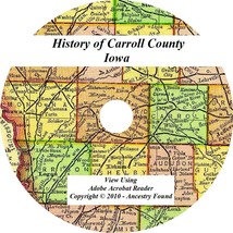 1912 History &amp; Genealogy Of Carroll County Iowa Glidden Manning Ia Families - £4.60 GBP