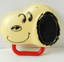 Vintage 1956 P EAN Uts Snoopy Baby Rattle Toy, Mirror, Head, 5&quot; - £5.63 GBP