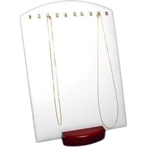 White Faux Leather Rosewood Necklace Pendant Jewelry Display Stand Kit 1... - £63.20 GBP