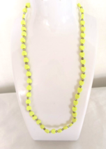 Fun Plastic Yellow Heart Necklace with Silver Tone Spacers - £6.39 GBP