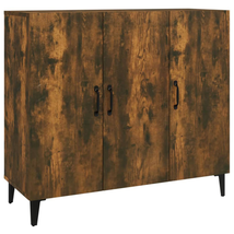 Modern Wooden 3 Door Wide Home Storage Cabinet Unit Shelves With Metal Legs  - £66.16 GBP+