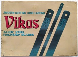 Lames de tronçonneuse en acier allié Vikas panneau publicitaire original... - £47.60 GBP