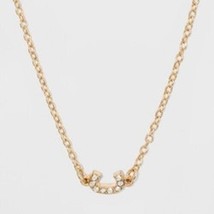 NEW Sugarfix by Baublebar crystal horseshoe gold pendant initial C gift boxed - £7.95 GBP