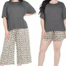 Honeydew ~ Women&#39;s Size L ~ 3 Piece Pajama Set ~ Super Soft Jersey ~ LEOPARD - £18.32 GBP