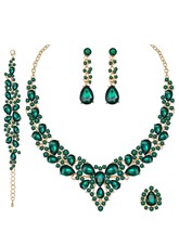 Elegant  Austrian Crystal Necklace Earrings Bracelet Ring Bridal Jewelry Sets fo - £43.11 GBP