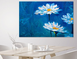Oil Daisies Canvas Print Daisies Canvas Flowers Paintings Abstract Decor Flowers - £39.78 GBP
