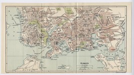 1924 Original Vintage City Map Of Plymouth / Devon / England - £17.47 GBP