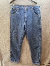 Wrangler jeans Men 38x36 31MGSHD Cowboy Cut Medium Wash STAINS - £9.88 GBP