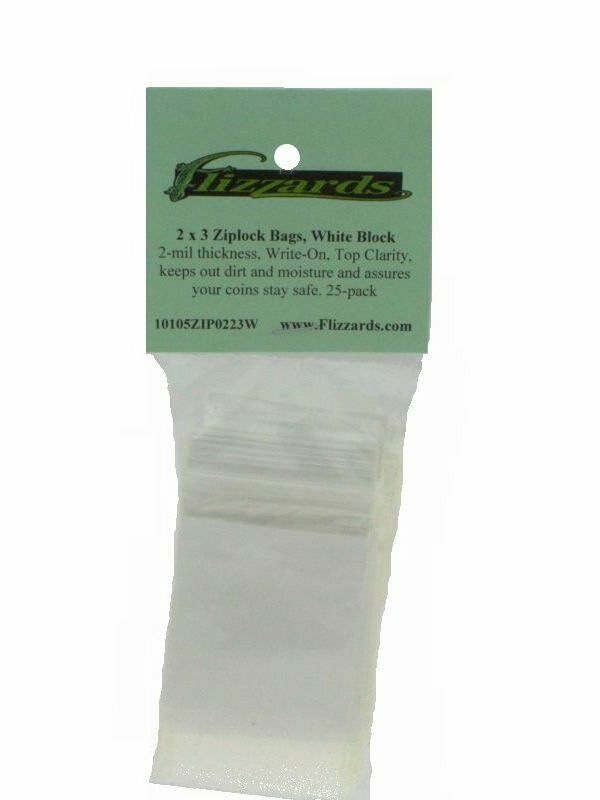 Ziptop 2x3 White Block Re-closeable Poly Bags, 2 mil 25 pack - $6.49