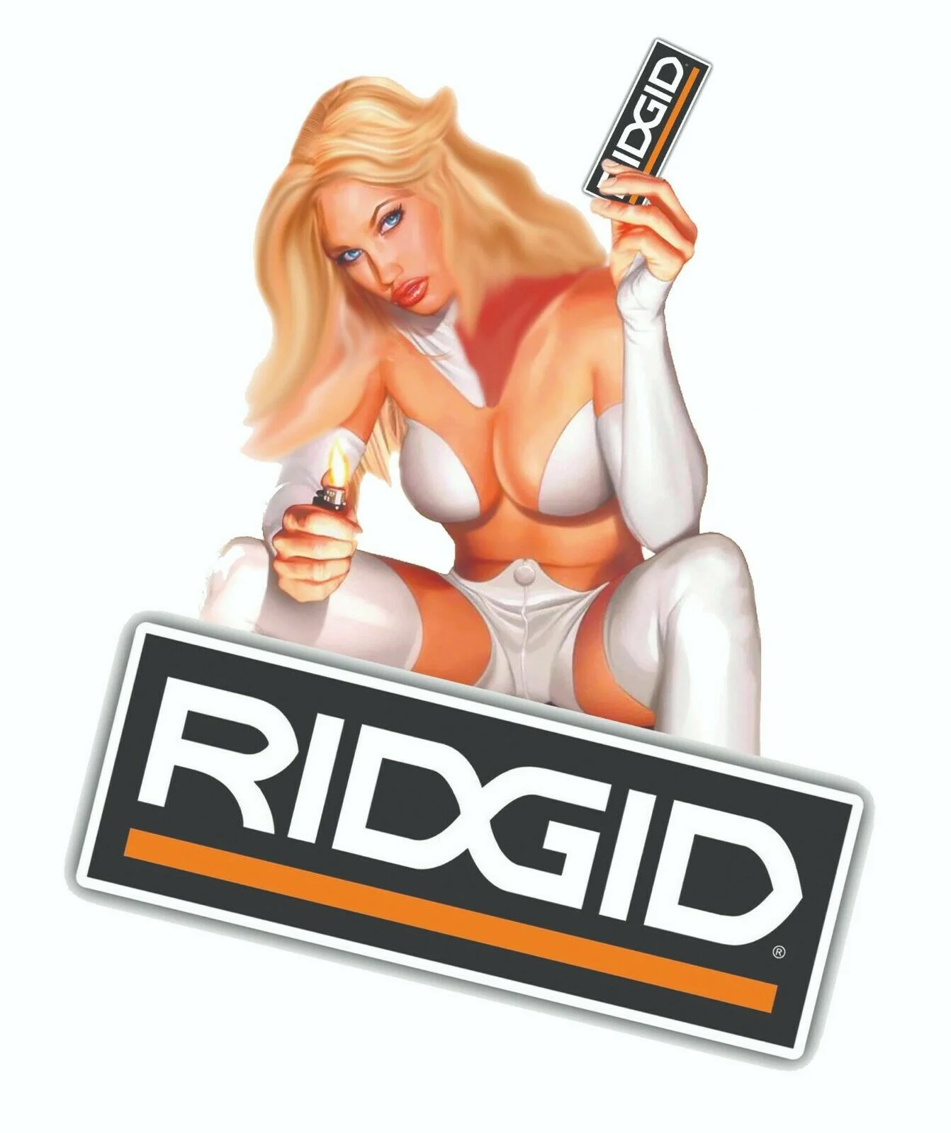 For Riid Tools Sticker Decal Flame Girl Garage Mechanic Glossy Label Tool Box - £56.36 GBP