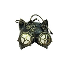 Kbw Gold Steampunk Kitty Cat Women&#39;s Costume Half Mask with Goggles Masquerade - £48.96 GBP