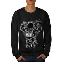 Wellcoda Astronaut Boombox Music Mens Sweatshirt, Disco Casual Pullover Jumper - £24.11 GBP+
