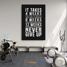 Gym Quote Wall Art 4-8-12 Weeks Rule Workout Room Fitness Home Gym Decor -P942 - £19.63 GBP+