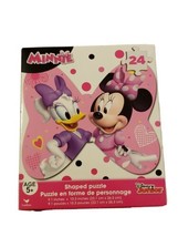 New Disney Minnie Mouse &amp; Daisy Bow Shaped 48 piece Puzzle 9x10” - £4.42 GBP