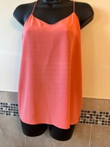 TIBI Salmon Pink Racerback Tank 100% Silk SZ 2 NWOT - £60.85 GBP