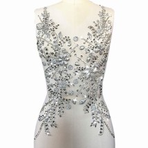 Sew On Sequin Crystal Rhinestones Beaded Clothes Appliques And Back Patc... - $65.98
