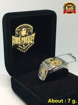 Elvis Presley Wedding Ring TCB Horseshoes Austrian Crystal Silver Square Men - £18.87 GBP