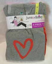 June &amp; Daisy L/S Top &amp; Fleece Pant Pajamas  Hearts Women&#39;s Sz M-XXL NWT - $421.03 MXN