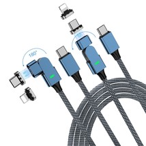 Magnetic Usb C Charger Cable 2 In 1, 2-Pack 6.6Ft Pd 100W(5A) 180 Rotata... - £29.88 GBP
