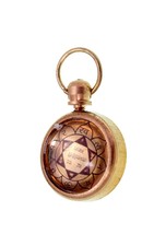 Shree Maa Saraswati Yantra Golden Ashtadhatu Pendant for Men and Women - $78.18