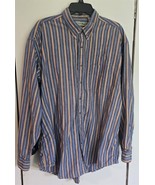 Mens XLT L.L. Bean Blue/Multicolor 100% Cotton Button Down Long Sleeve S... - $350.51 MXN