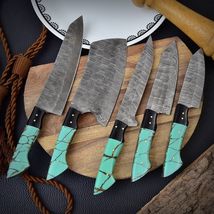 CUSTOM HANDMADE DAMASCUS STEEL CHEF KNIFE SET KITCHEN KNIVES SET BONING ... - $88.21