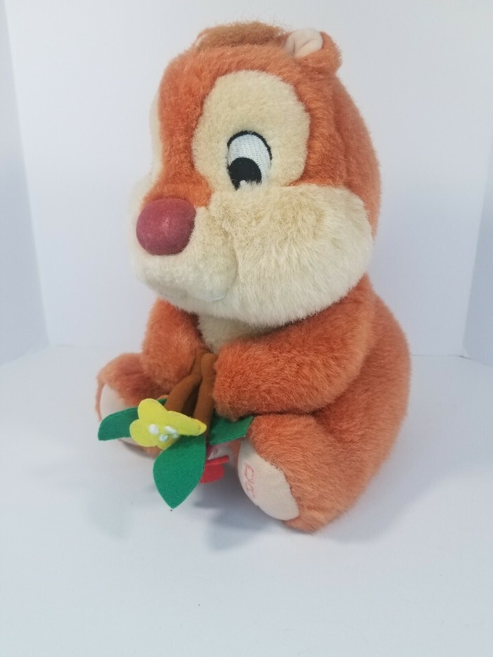 Walt Disney Bean Bag Plush Dale With Flowers Stuffed Animal Toy Sitting 9" Item image 2