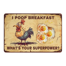 I Poop Breakfast What&#39;s Your Superpower? Novelty Metal Sign 12&quot; x 8&quot; Wall Art - £7.01 GBP