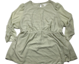 H&amp;M Blouse Women’s Maternity 2XL Shirt Top Light Green Sheer Sleeves - $16.82