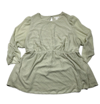 H&amp;M Blouse Women’s Maternity 2XL Shirt Top Light Green Sheer Sleeves - £13.23 GBP