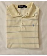 Vintage Polo Ralph Lauren Yellow Blue Stripe Men’s L Polo Shirt - $11.99