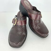 Clarks Artisan 8 M Mules Clogs Shoes Cordovan Woven Leather Buckle Slide... - $29.99