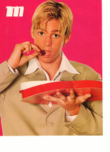 Aaron Carter teen magazine pinup clipping eating russell stover candies Bop - $3.50