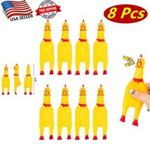 8 Pcs of Small Squeaky Rubber Chicken Chew Toy with Playful Squeeze Sound - £10.82 GBP