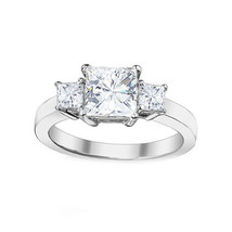1.55CT Women Amazing Square Princess Brilliant Moissanite 14K WG Engagement Ring - £876.87 GBP