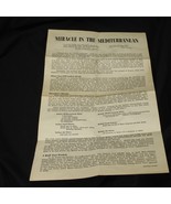 Miracle in the Mediterranean Jan 1943 WWII Flyer Australian Assoc of Britsh - $12.73